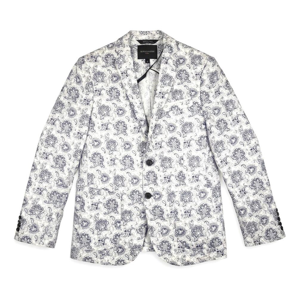 Zara Man Paisley Floral 2 Button Blazer Sport Coat 38 Preppy Summer Resort Wear